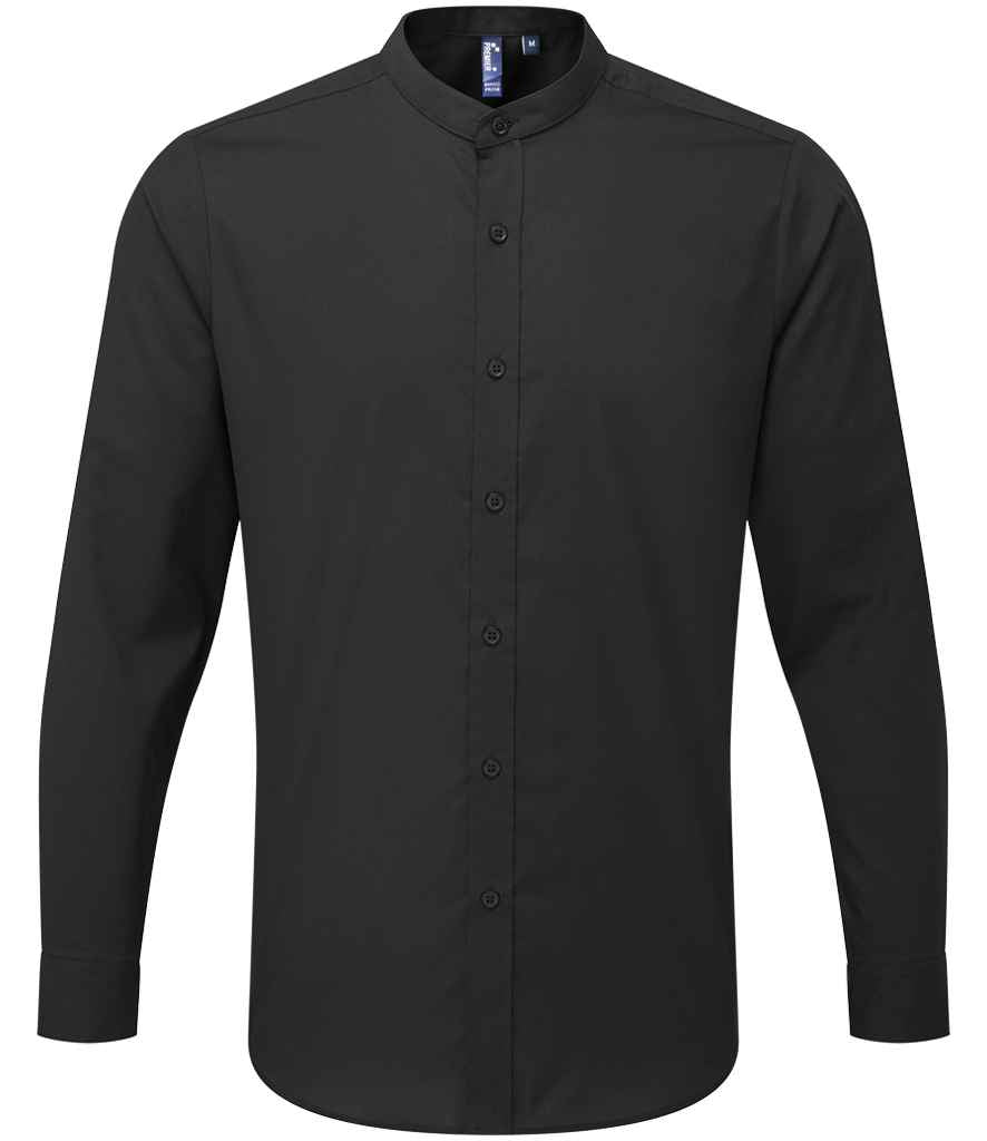 Premier - Long Sleeve Grandad Shirt - PR258 BLK XS