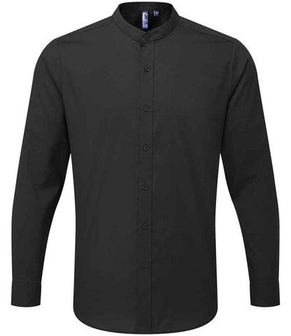 Premier - Long Sleeve Grandad Shirt - PR258 BLK XS