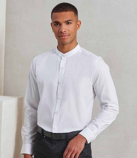 Premier - Long Sleeve Grandad Shirt - PR258 WHI XS