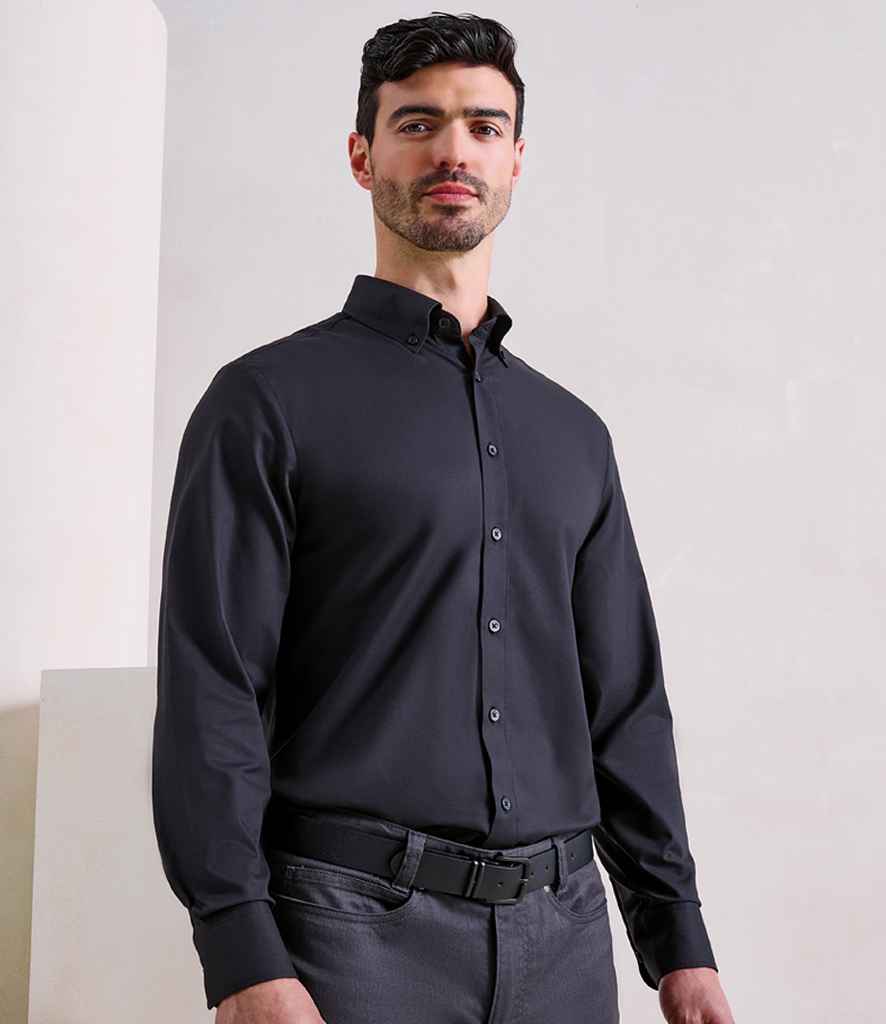 Premier - Supreme Long Sleeve Oxford Shirt - PR284 BLK XS