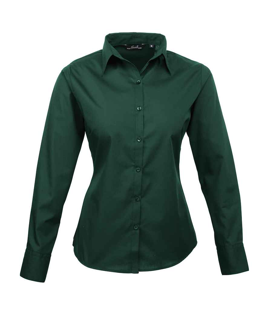 Premier - Ladies Long Sleeve Poplin Blouse - PR300 BOT 6