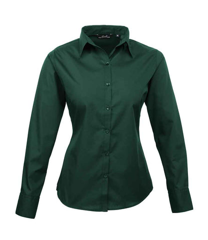 Premier - Ladies Long Sleeve Poplin Blouse - PR300 BOT 6