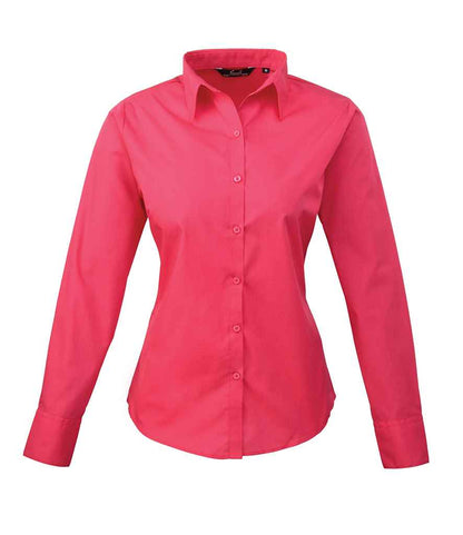 Premier - Ladies Long Sleeve Poplin Blouse - PR300 HPK 6