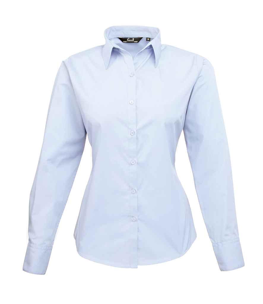 Premier - Ladies Long Sleeve Poplin Blouse - PR300 LBL 6