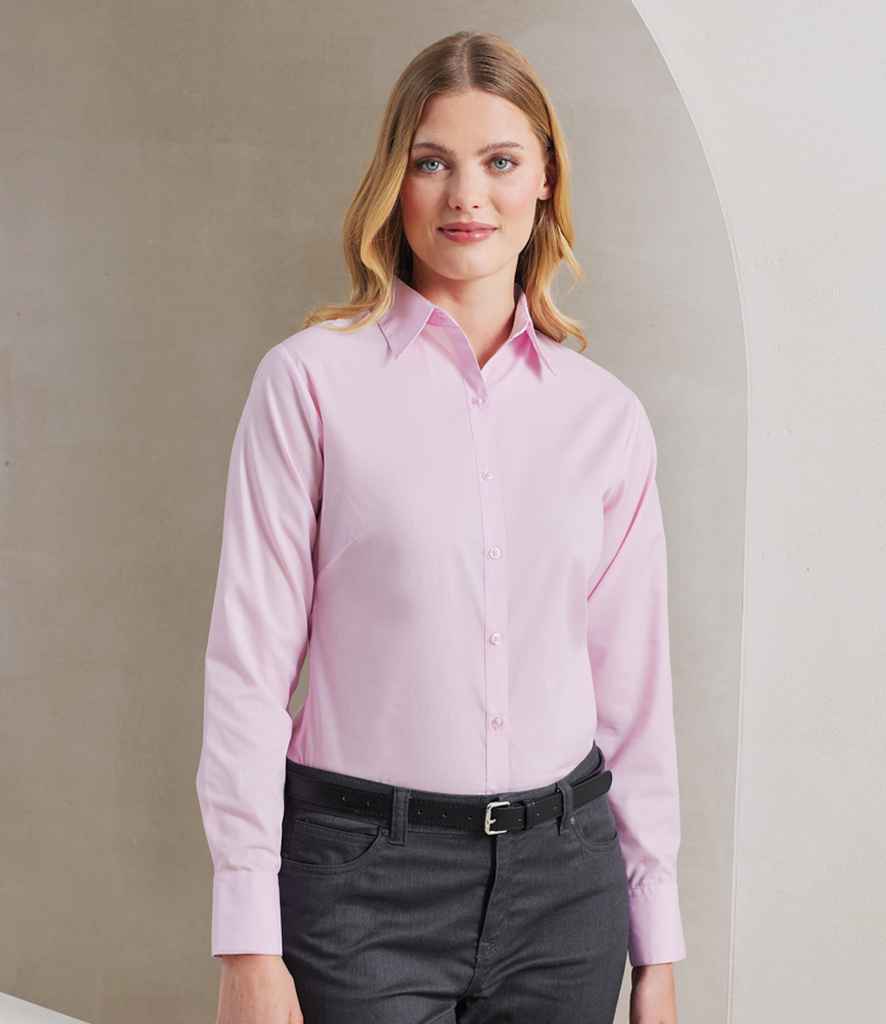 Premier - Ladies Long Sleeve Poplin Blouse - PR300 PIN 6