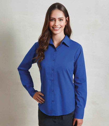 Premier - Ladies Long Sleeve Poplin Blouse - PR300 ROY 6
