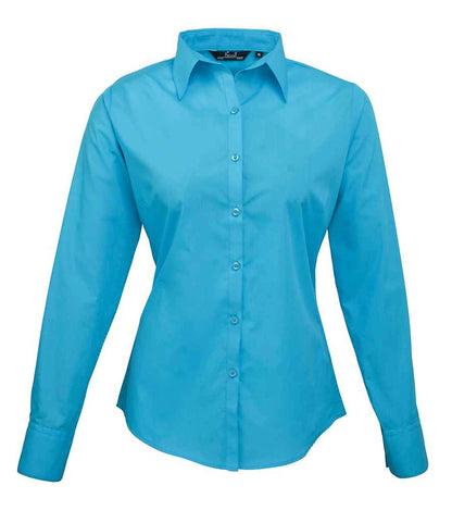 Premier - Ladies Long Sleeve Poplin Blouse - PR300 TUR 6
