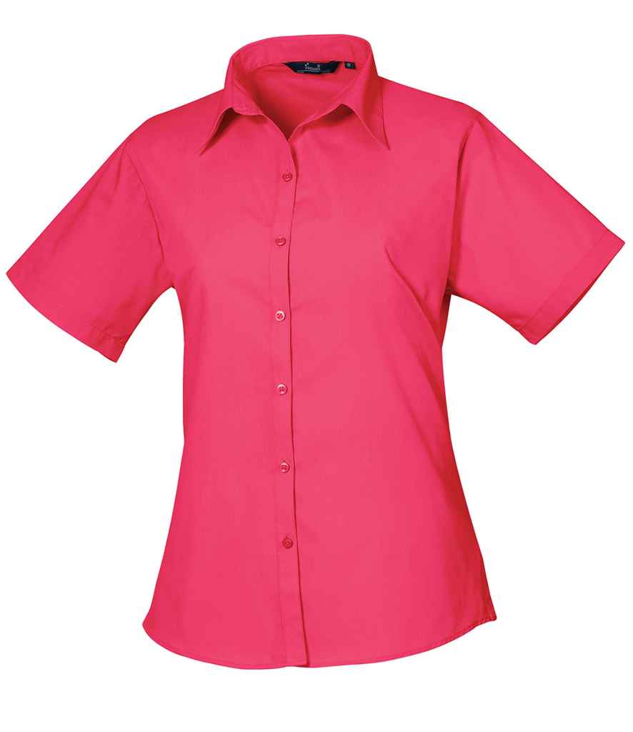 Premier - Ladies Short Sleeve Poplin Blouse - PR302 HPK 6