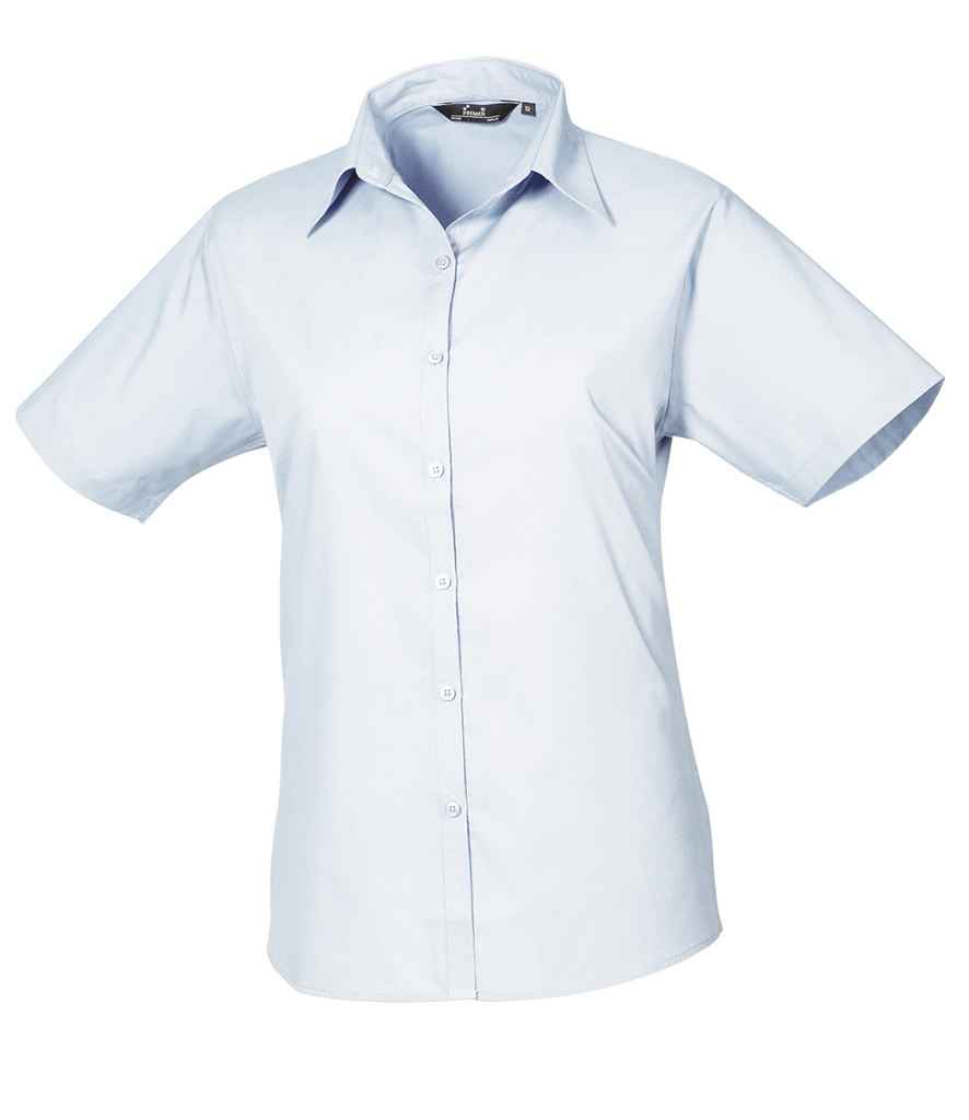Premier - Ladies Short Sleeve Poplin Blouse - PR302 LBL 6