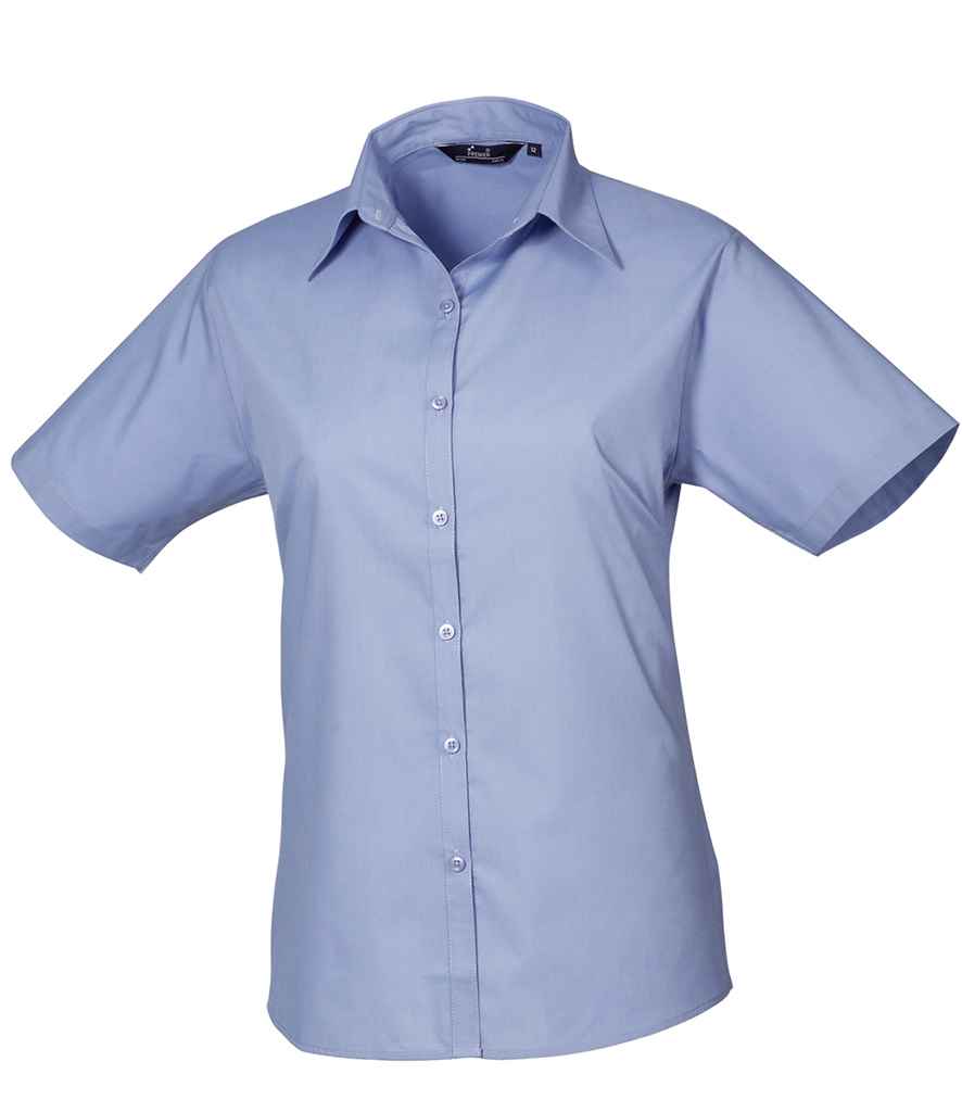 Premier - Ladies Short Sleeve Poplin Blouse - PR302 ROY 6