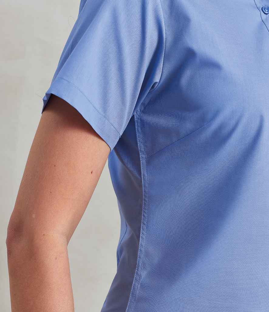 Premier - Ladies Short Sleeve Poplin Blouse - Pierre Francis