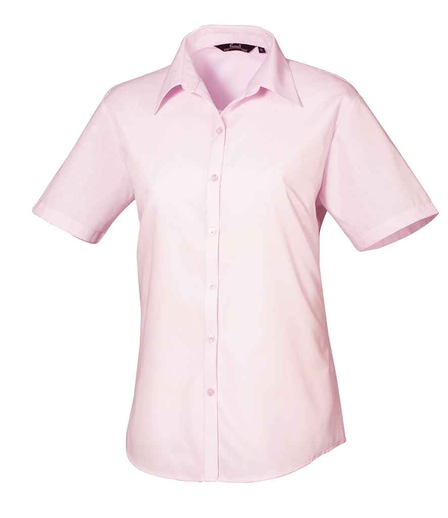 Premier - Ladies Short Sleeve Poplin Blouse - PR302 PIN 6