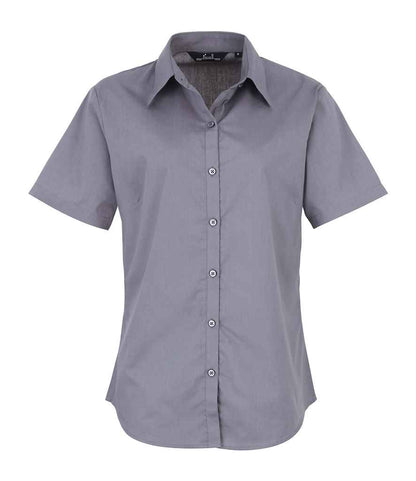 Premier - Ladies Short Sleeve Poplin Blouse - Pierre Francis