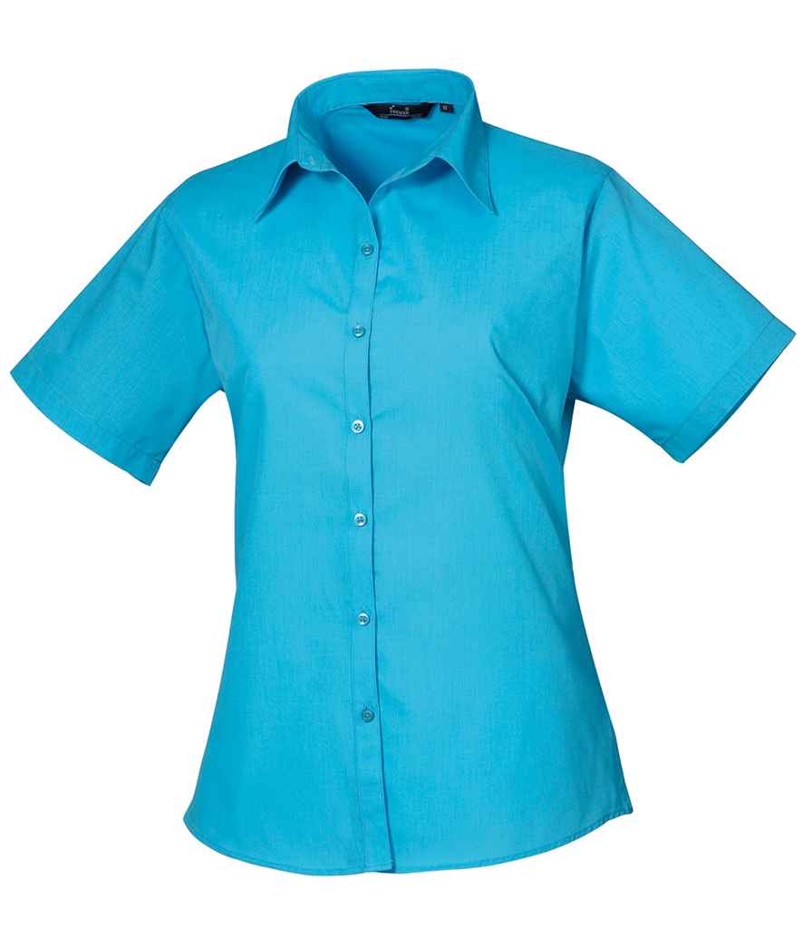 Premier - Ladies Short Sleeve Poplin Blouse - PR302 TUR 6