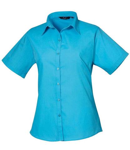 Premier - Ladies Short Sleeve Poplin Blouse - PR302 TUR 6