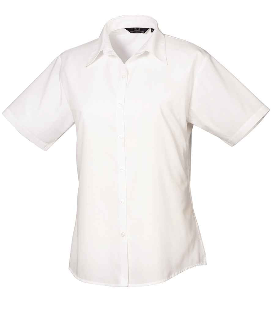Premier - Ladies Short Sleeve Poplin Blouse - PR302 WHI 6