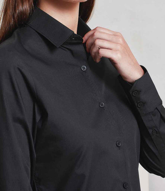 Premier - Ladies Recyclight® Long Sleeve Poplin Shirt - Pierre Francis