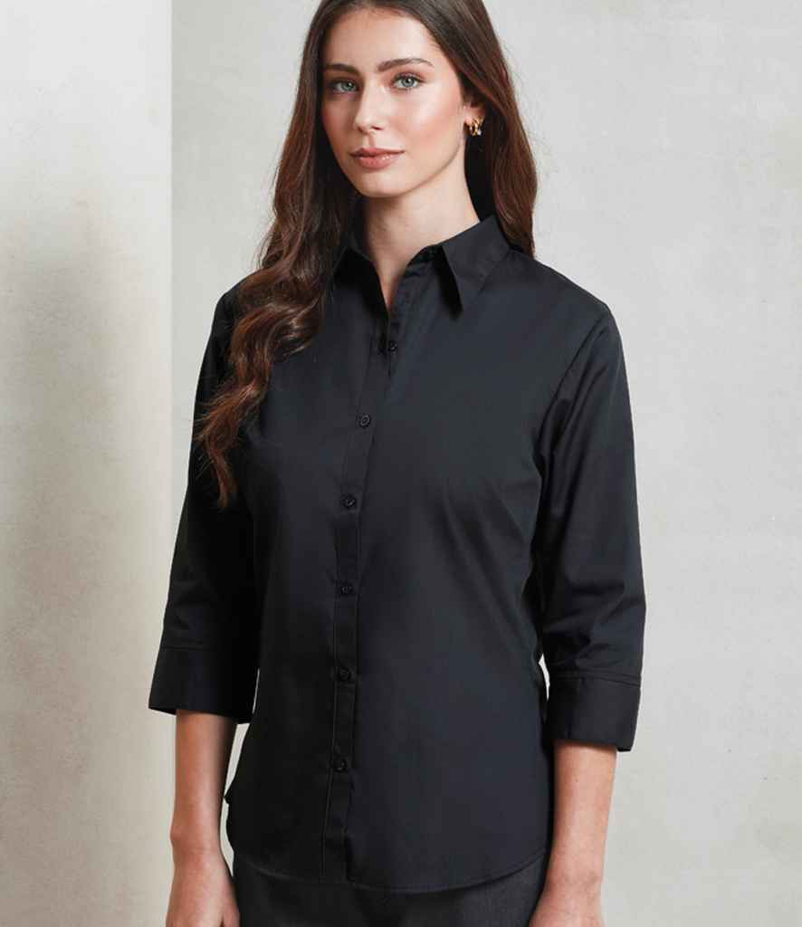 Premier - Ladies 3/4 Sleeve Poplin Blouse - Pierre Francis