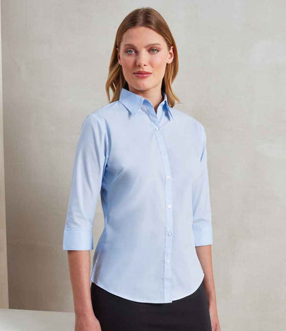 Premier - Ladies 3/4 Sleeve Poplin Blouse - PR305 LBL 8