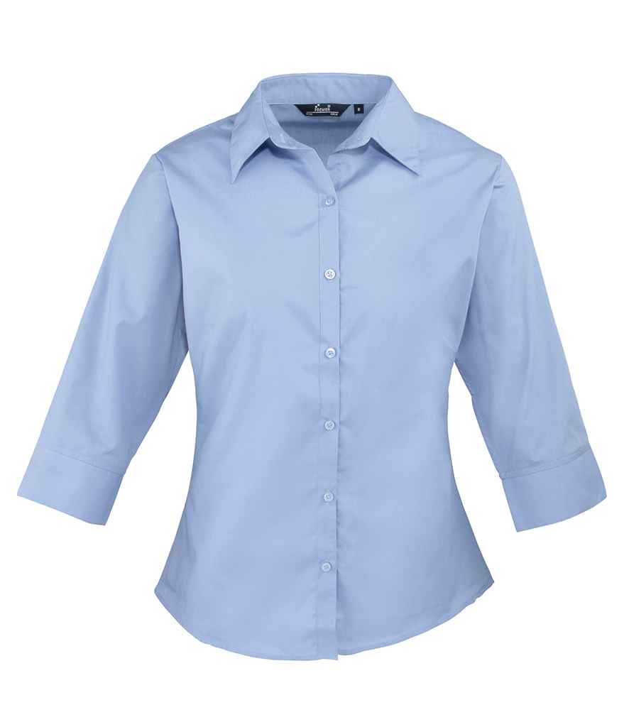 Premier - Ladies 3/4 Sleeve Poplin Blouse - PR305 MBL 8
