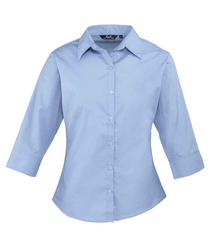 Premier - Ladies 3/4 Sleeve Poplin Blouse - PR305 MBL 8