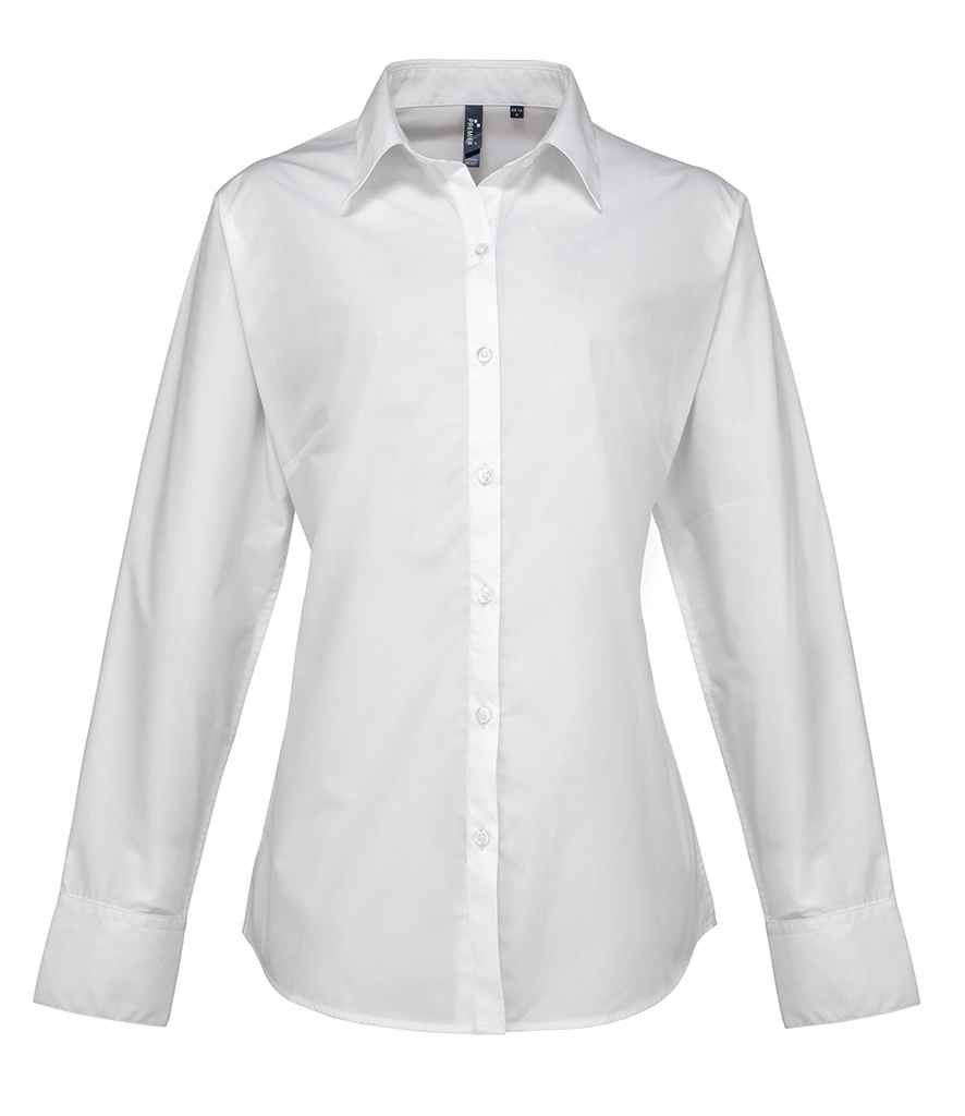 Premier - Ladies Supreme Long Sleeve Poplin Shirt - PR307 BLK 8