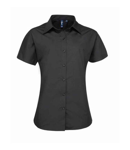 Premier - Ladies Supreme Short Sleeve Poplin Shirt - PR309 BLK 8