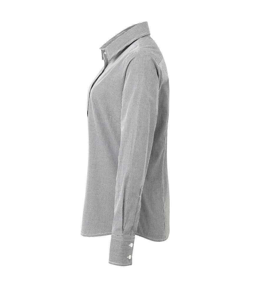 Premier - Ladies Gingham Long Sleeve Shirt - Pierre Francis