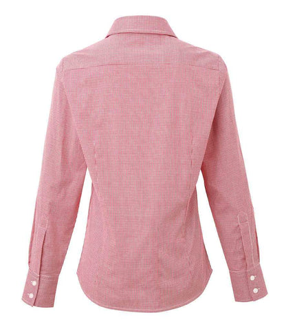 Premier - Ladies Gingham Long Sleeve Shirt - Pierre Francis