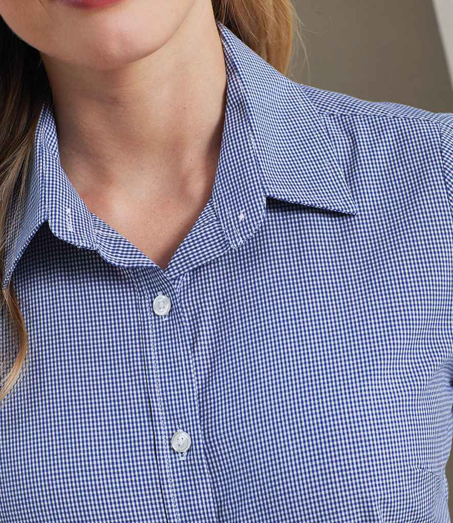 Premier - Ladies Gingham Short Sleeve Shirt - Pierre Francis