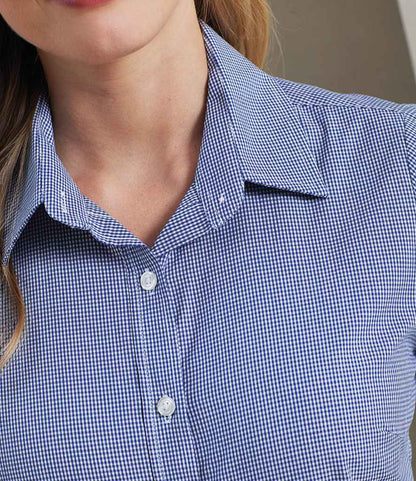 Premier - Ladies Gingham Short Sleeve Shirt - Pierre Francis