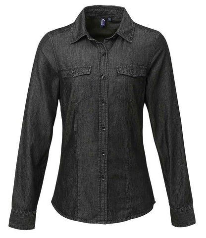 Premier - Ladies Jeans Stitch Denim Shirt - Pierre Francis