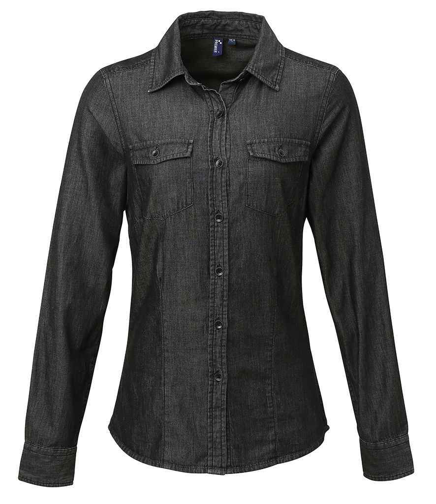 Premier - Ladies Jeans Stitch Denim Shirt - PR322 BDM XS