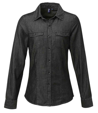 Premier - Ladies Jeans Stitch Denim Shirt - PR322 BDM XS