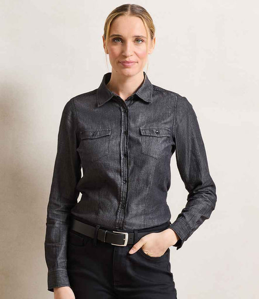 Premier - Ladies Jeans Stitch Denim Shirt - PR322 BDM XS