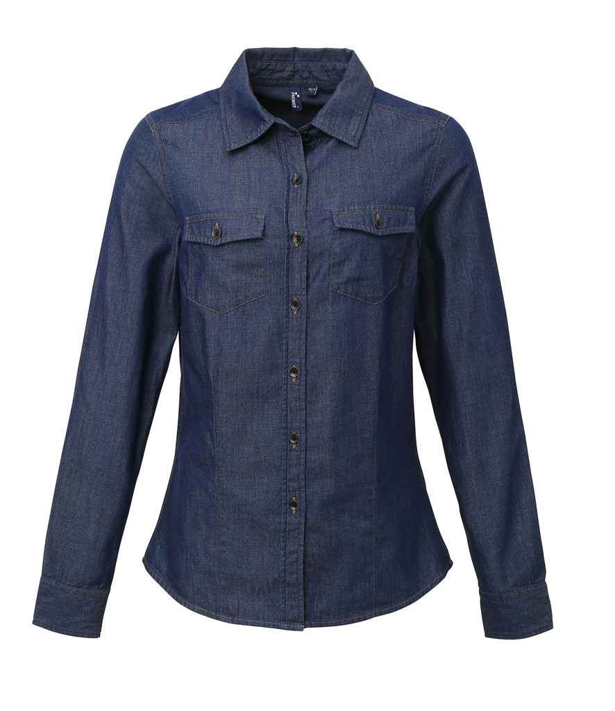 Premier - Ladies Jeans Stitch Denim Shirt - Pierre Francis
