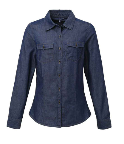 Premier - Ladies Jeans Stitch Denim Shirt - PR322 IDM XS