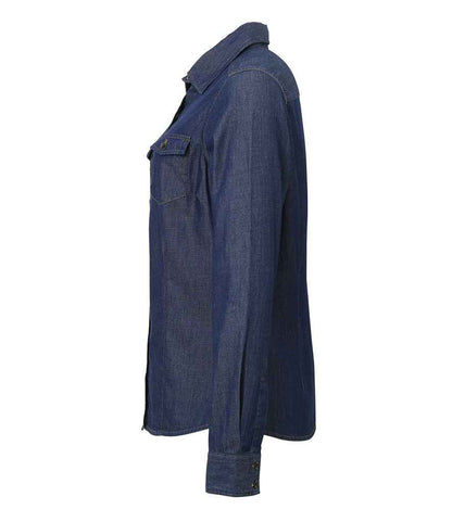 Premier - Ladies Jeans Stitch Denim Shirt - Pierre Francis