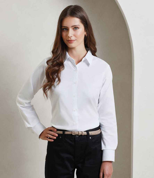 Premier - Ladies Signature Long Sleeve Oxford Shirt - PR334 WHI 8