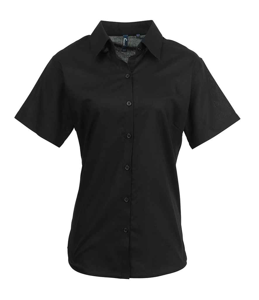 Premier - Ladies Signature Short Sleeve Oxford Shirt - PR336 BLK 8