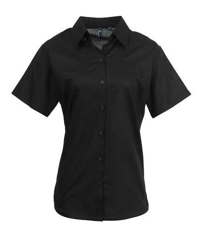 Premier - Ladies Signature Short Sleeve Oxford Shirt - PR336 BLK 8