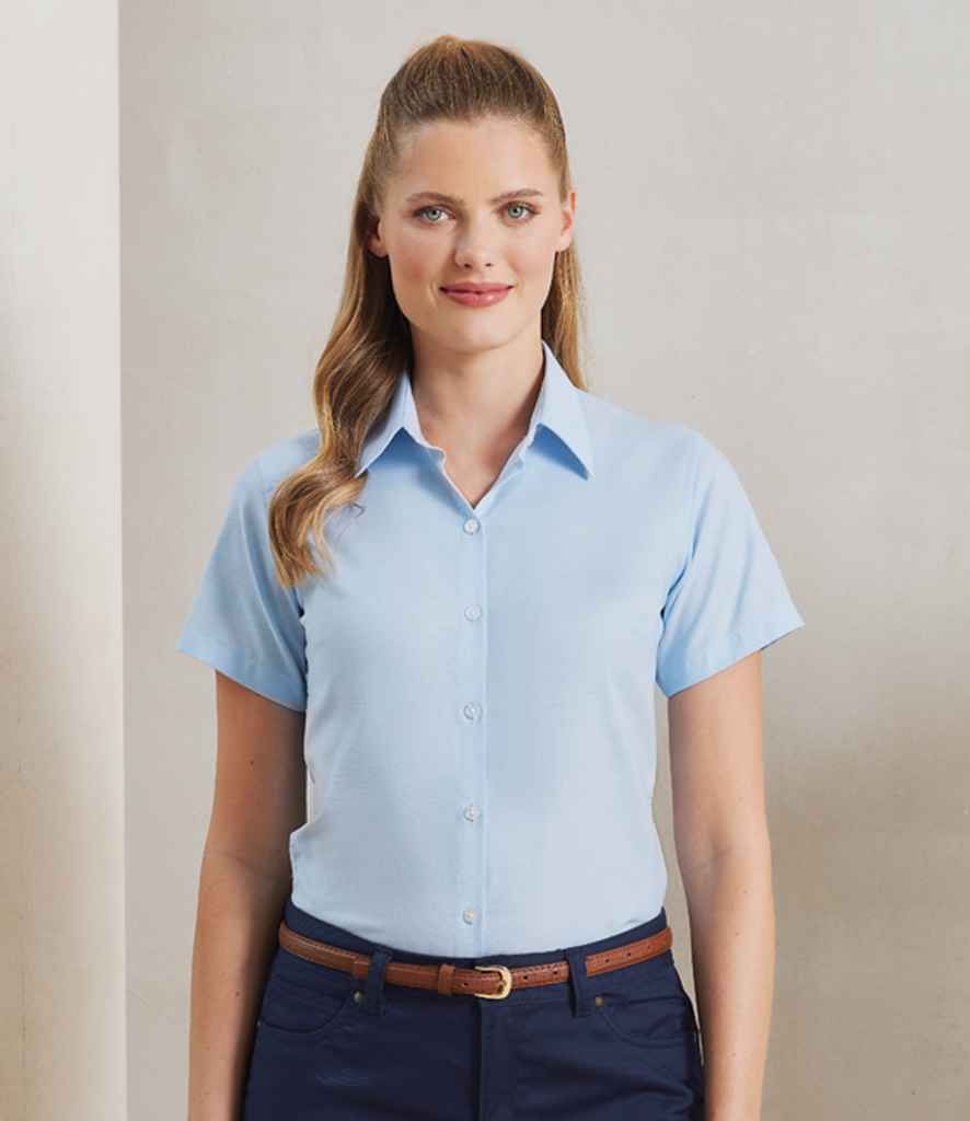 Premier - Ladies Signature Short Sleeve Oxford Shirt - PR336 LBL 8