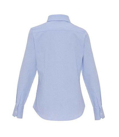 Premier - Ladies Long Sleeve Striped Oxford Shirt - Pierre Francis