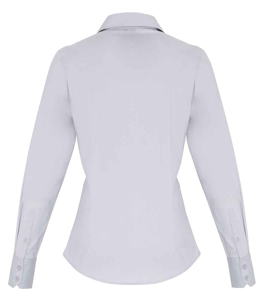 Premier - Ladies Long Sleeve Stretch Fit Poplin Shirt - Pierre Francis
