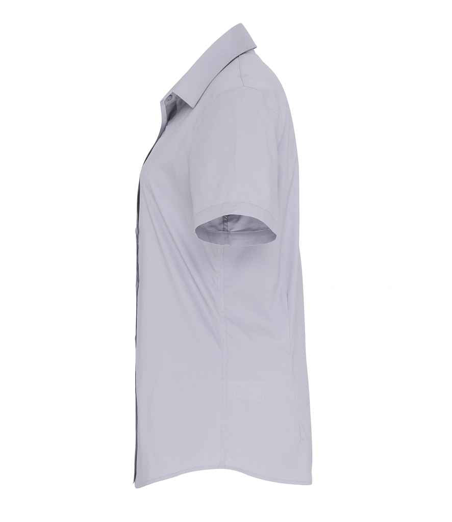 Premier - Ladies Short Sleeve Stretch Fit Poplin Shirt - Pierre Francis