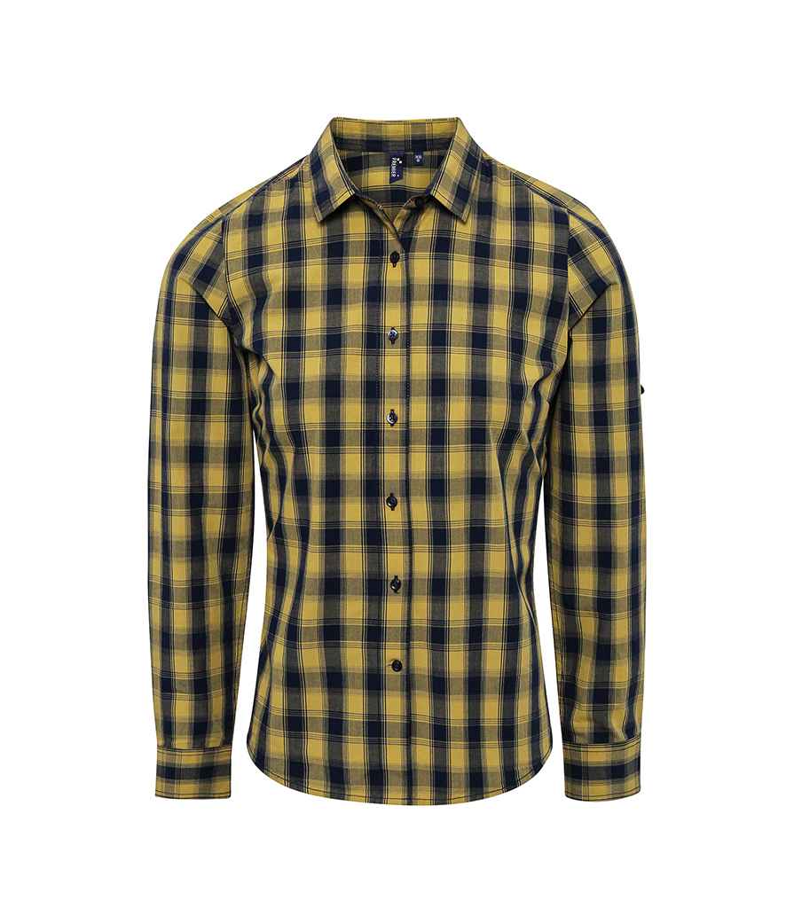 Premier - Ladies Mulligan Check Long Sleeve Shirt - PR350 CA/NV XS