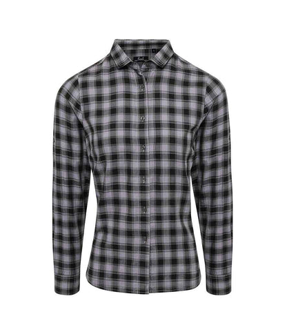Premier - Ladies Mulligan Check Long Sleeve Shirt - PR350 STE/B XS