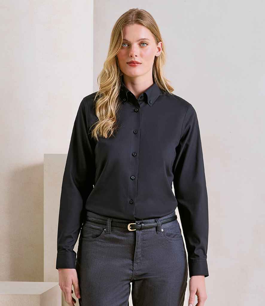 Premier - Ladies Supreme Long Sleeve Oxford Shirt - PR384 BLK XXS