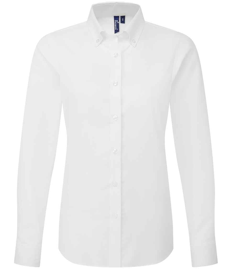 Premier - Ladies Supreme Long Sleeve Oxford Shirt - PR384 WHI XXS