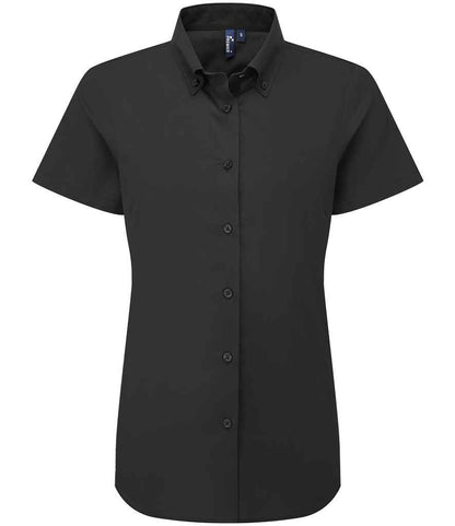 Premier - Ladies Supreme Short Sleeve Oxford Shirt - PR386 BLK XXS